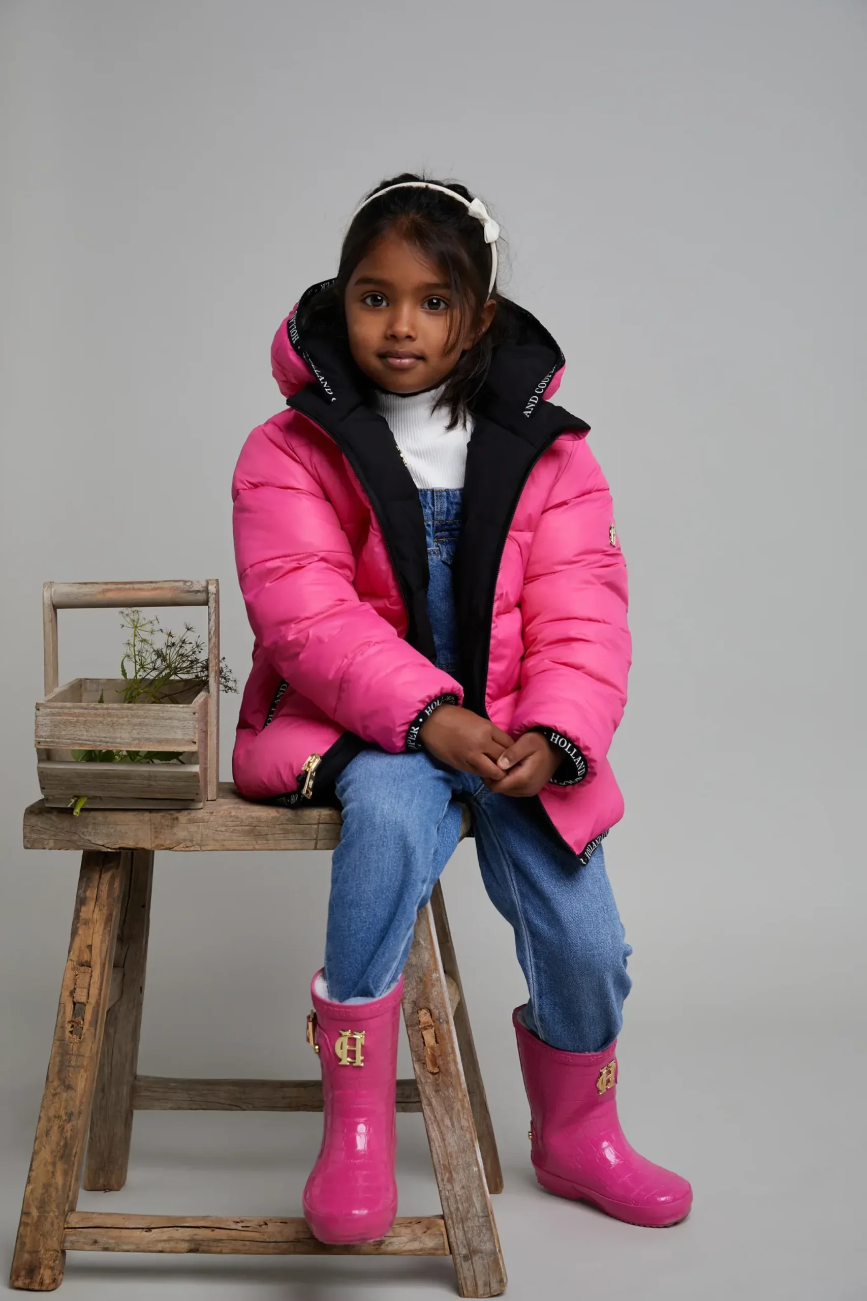 Holland Cooper Little Wellie - Junior Lollipop Pink Outlet