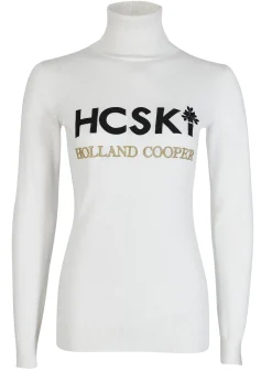 Holland Cooper Logo Ski Knit Winter White New