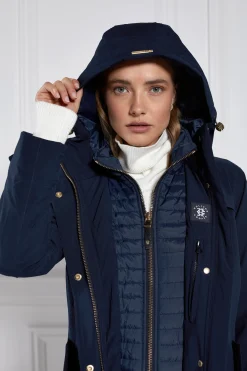 Holland Cooper Longline Training Coat Ink Navy Outlet