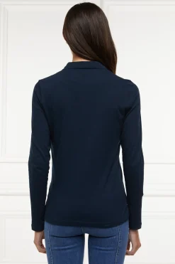 Holland Cooper Long Sleeve Crest Polo New