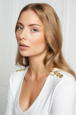 Holland Cooper Long Sleeve V-Neck Tee White Best