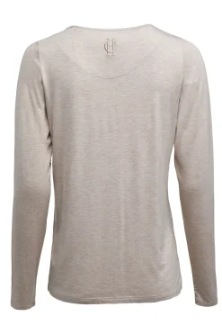 Holland Cooper Long Sleeve V-Neck Tee Oatmeal Best