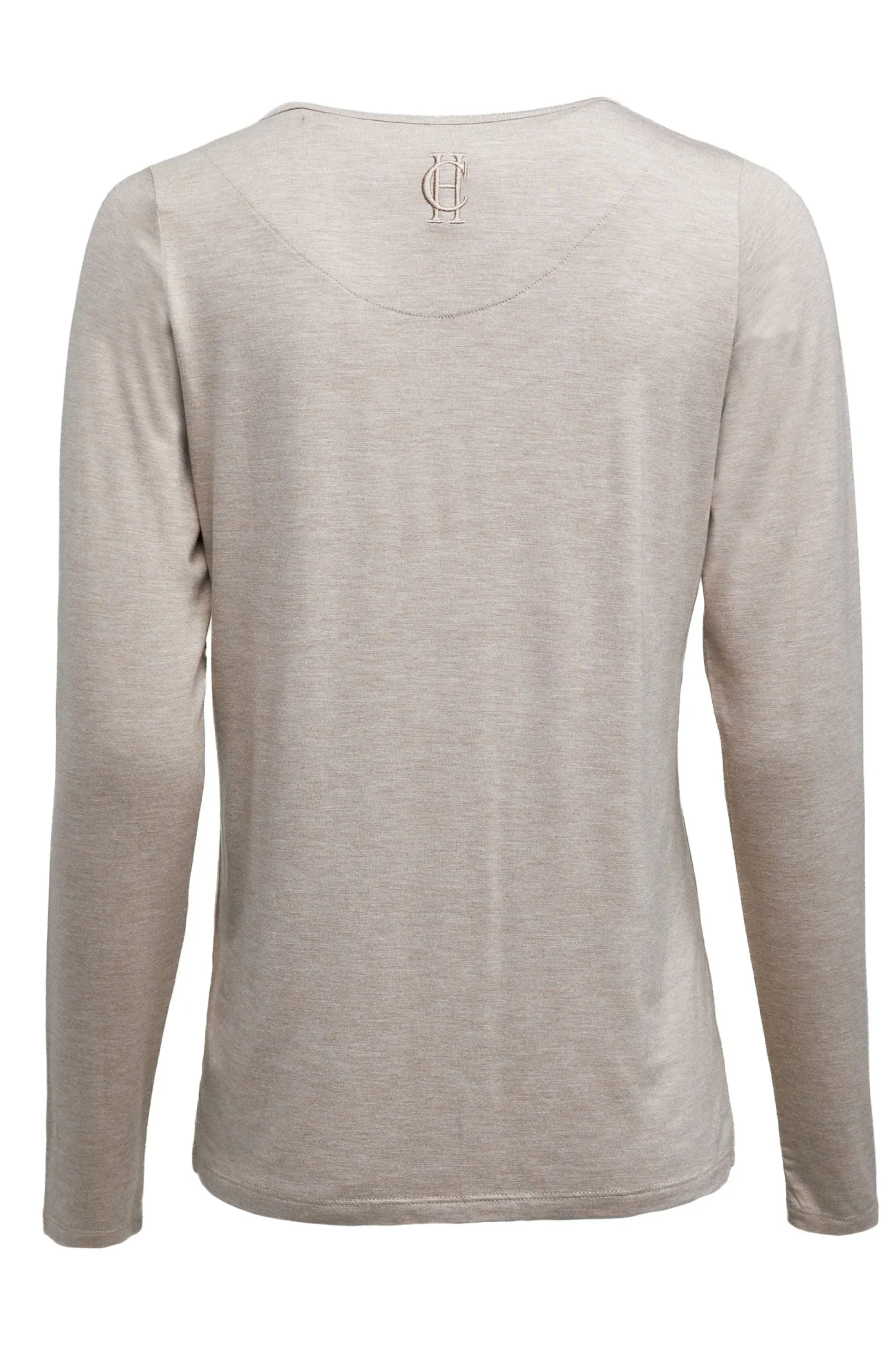 Holland Cooper Long Sleeve V-Neck Tee Oatmeal Best