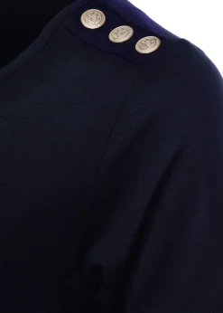 Holland Cooper Long Sleeve V-Neck Tee Ink Navy Online