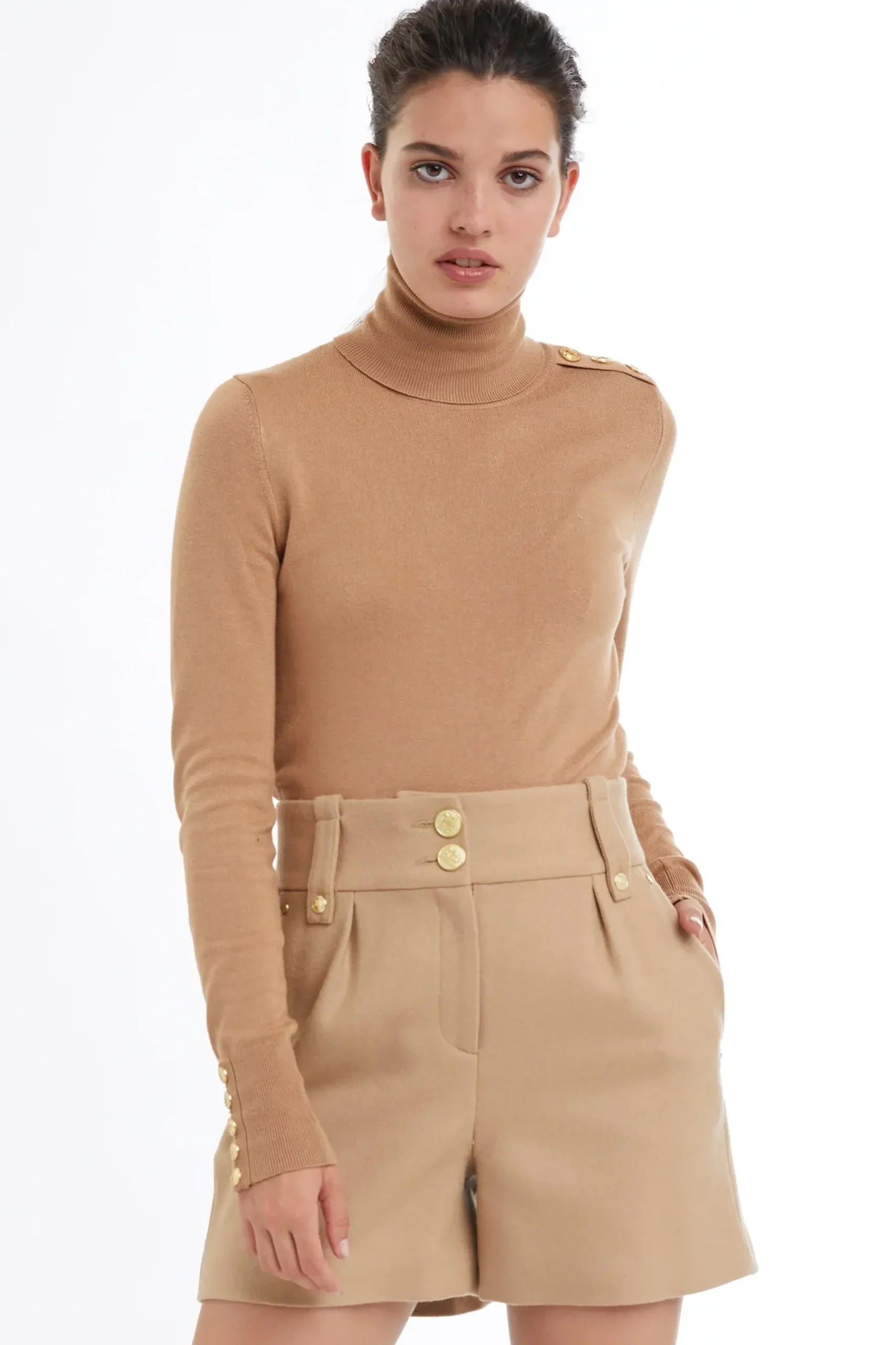 Holland Cooper Luxe Tailored Short Camel Online