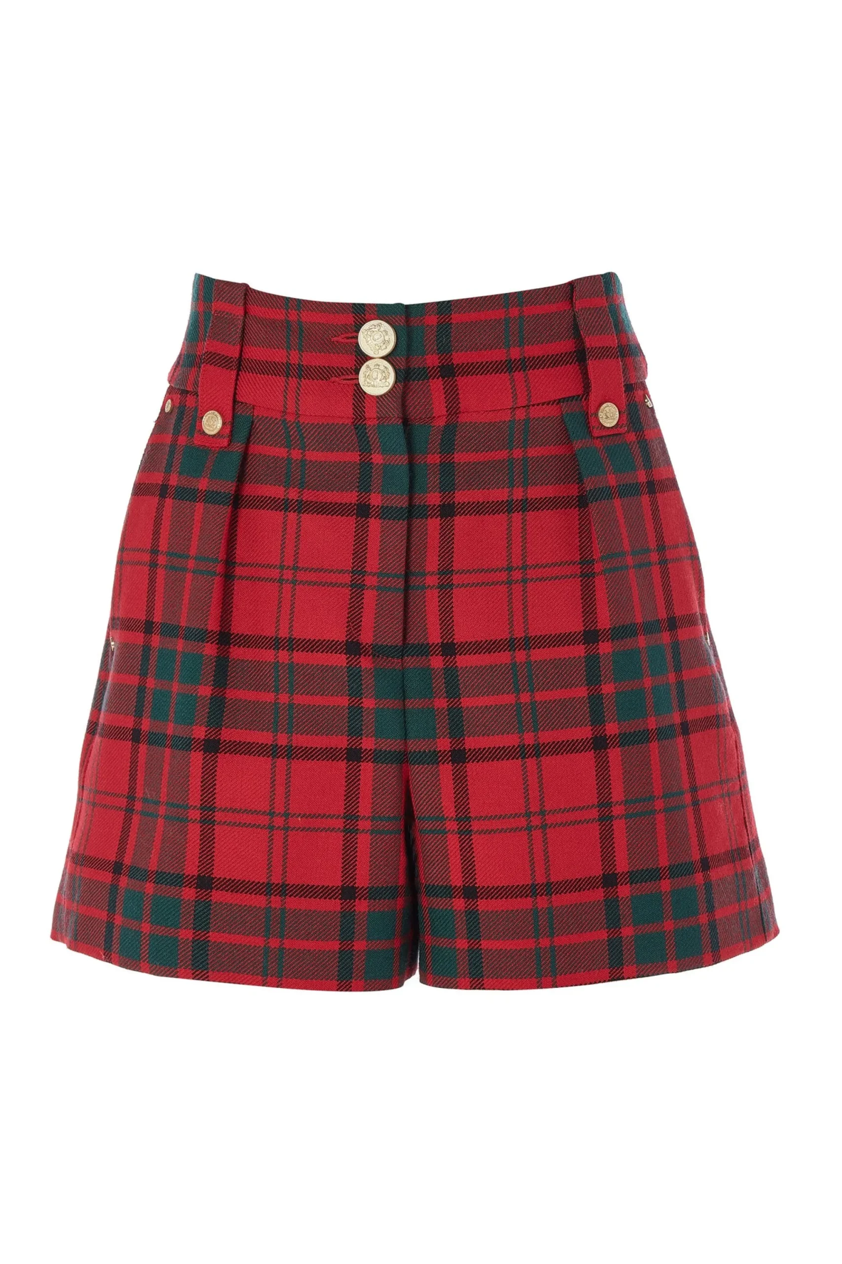 Holland Cooper Luxe Tailored Short Red Tartan Clearance