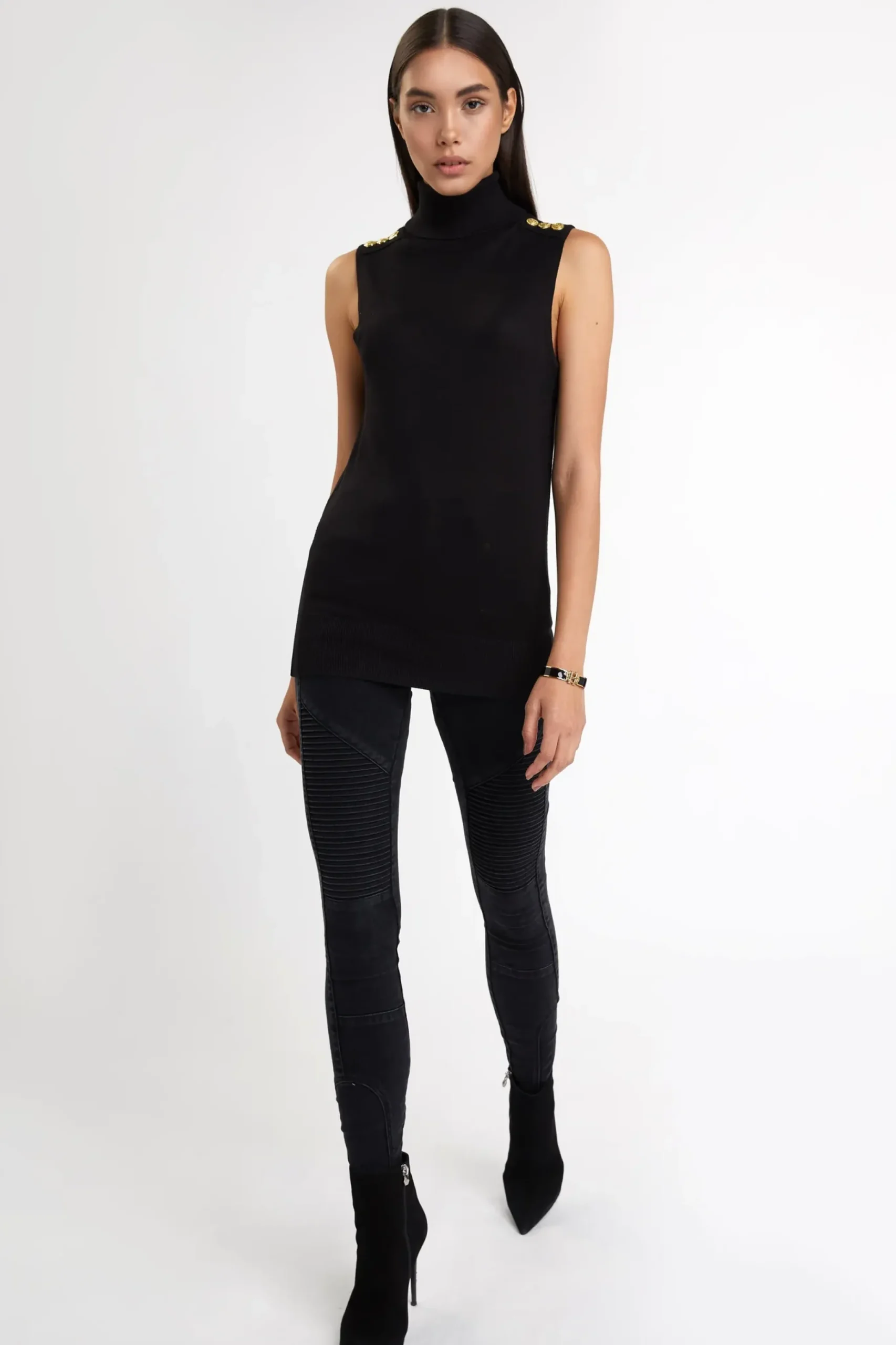 Holland Cooper Luxury Sleeveless Roll Neck Black