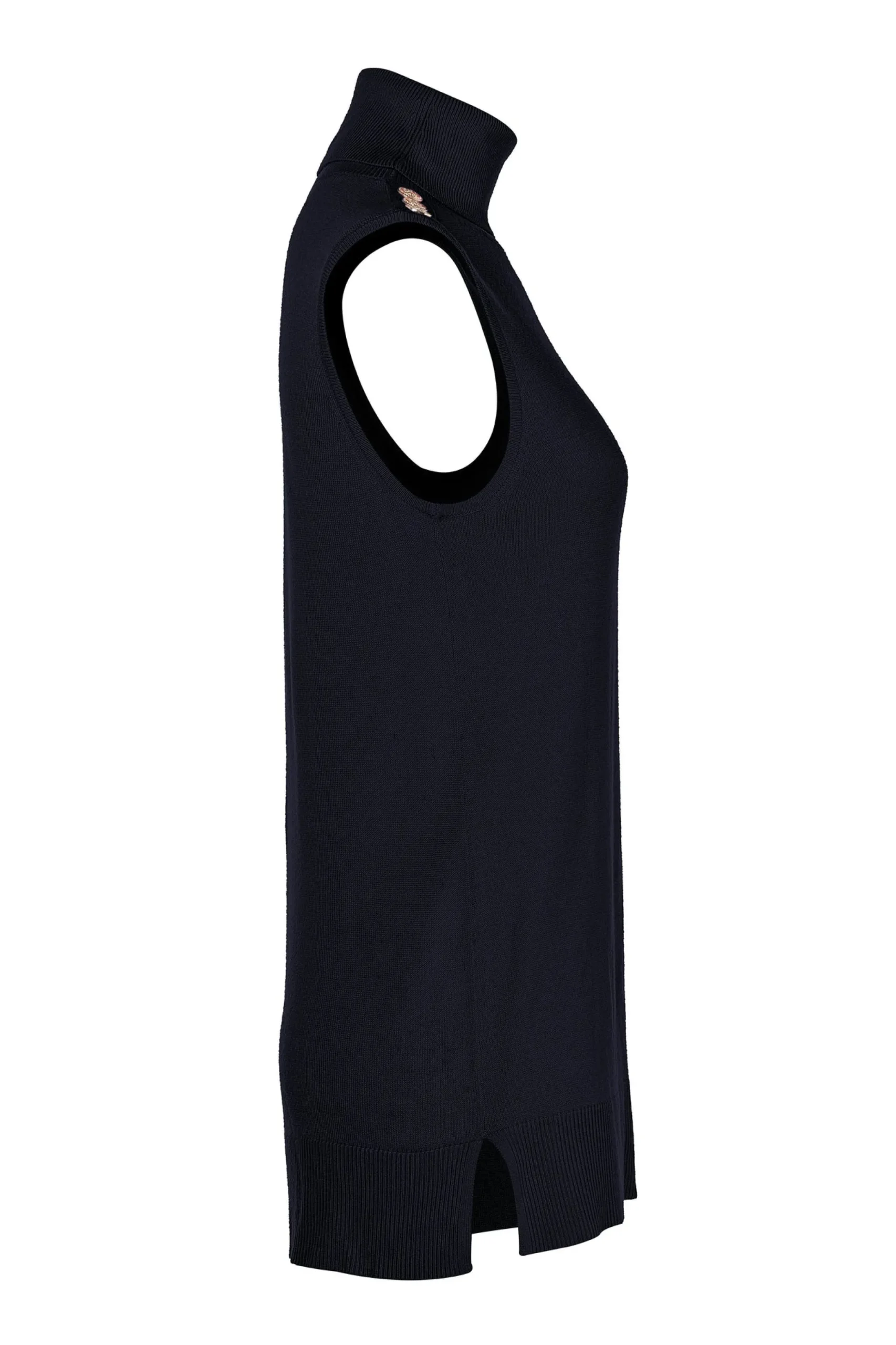 Holland Cooper Luxury Sleeveless Roll Neck Black