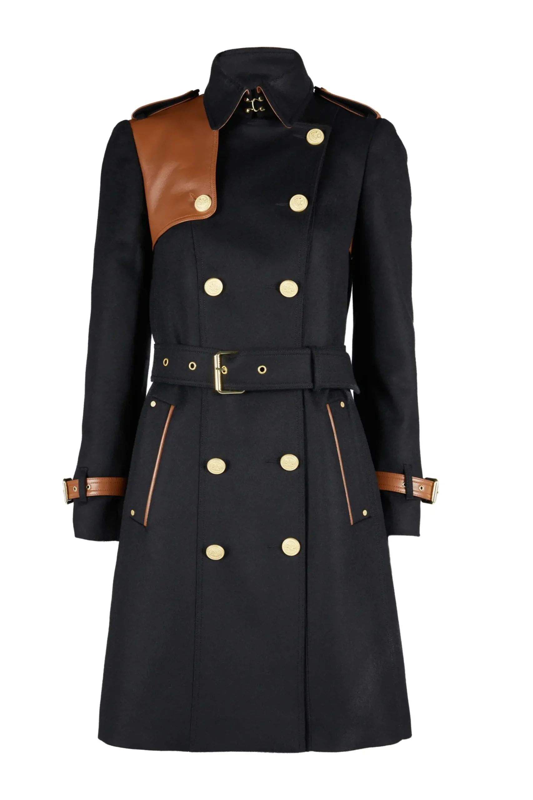 Holland Cooper Marlborough Trench Coat Soft Black Tan Best