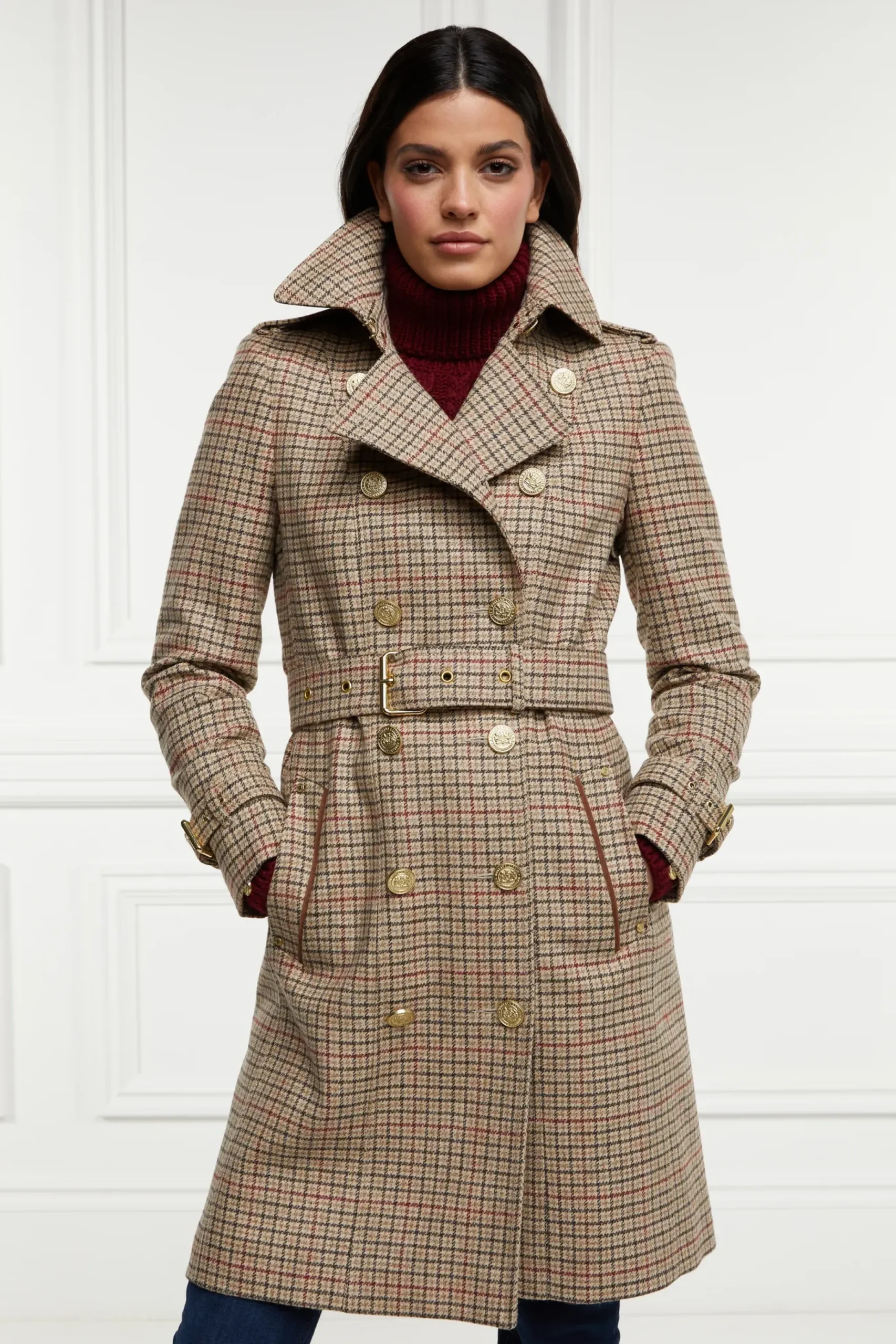 Holland Cooper Marlborough Trench Coat Charlton Tweed Discount