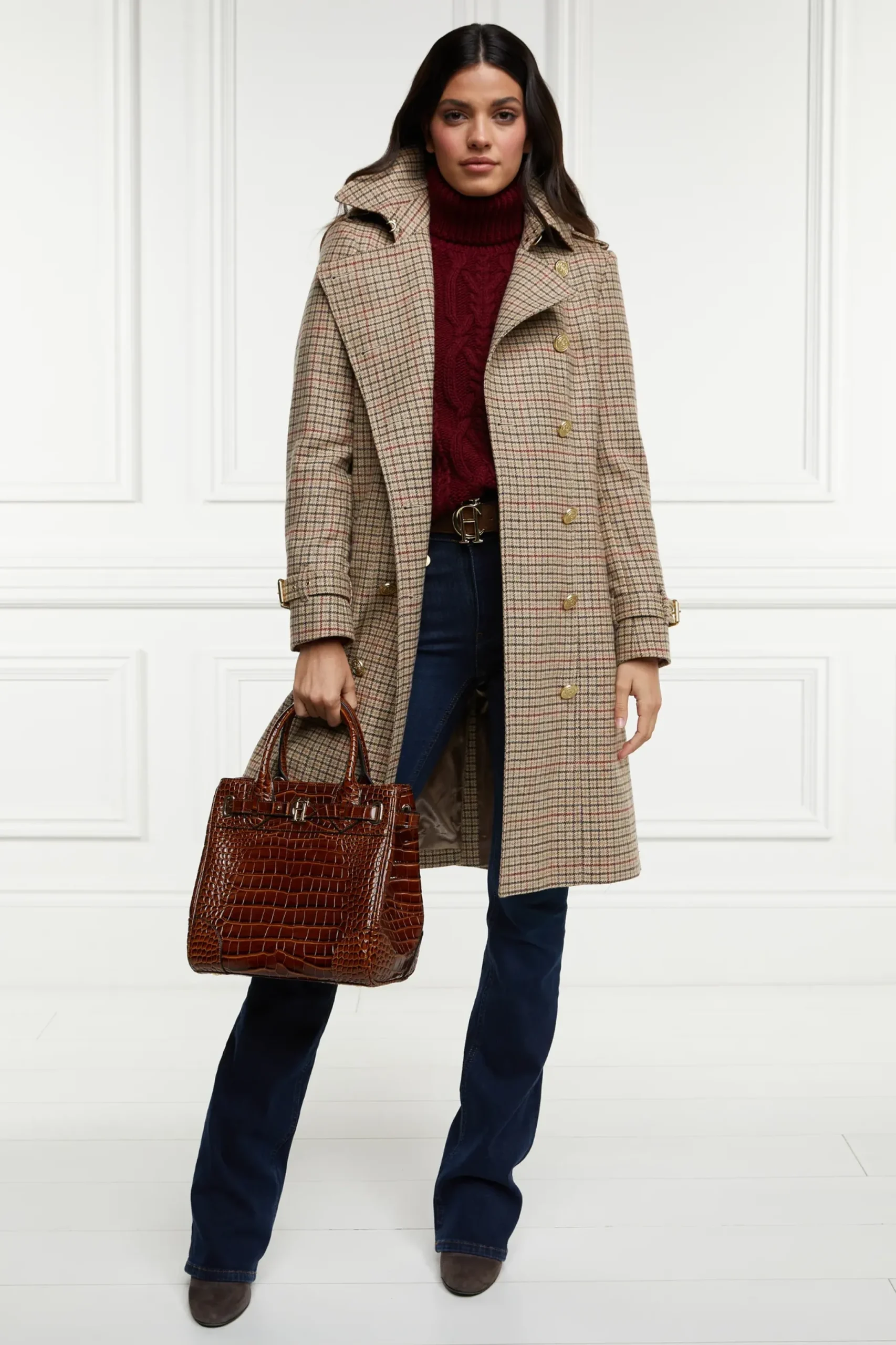 Holland Cooper Marlborough Trench Coat Charlton Tweed Discount