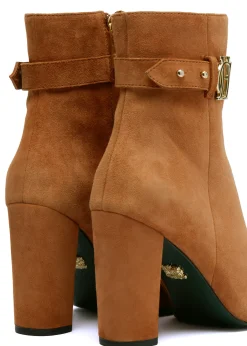 Holland Cooper Mayfair Suede Ankle Boot Tan