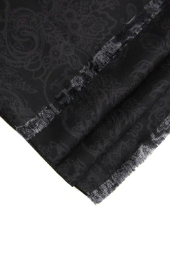Holland Cooper Men's Silk Scarf Black Charcoal Paisley Best