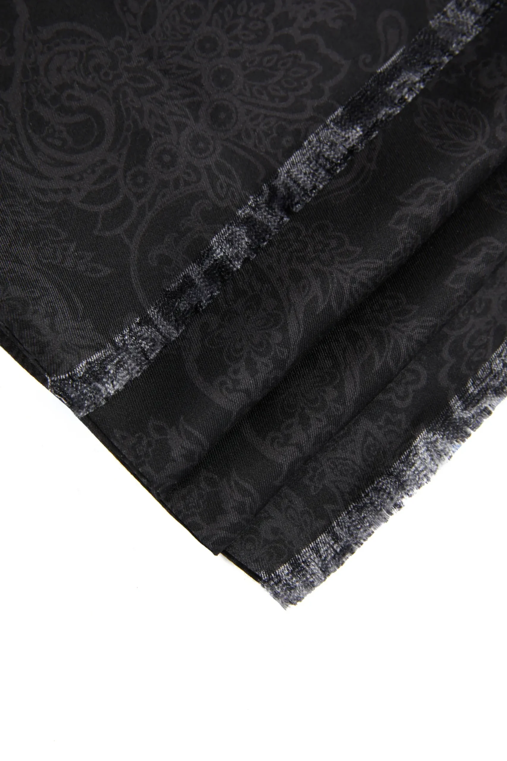 Holland Cooper Men's Silk Scarf Black Charcoal Paisley Best