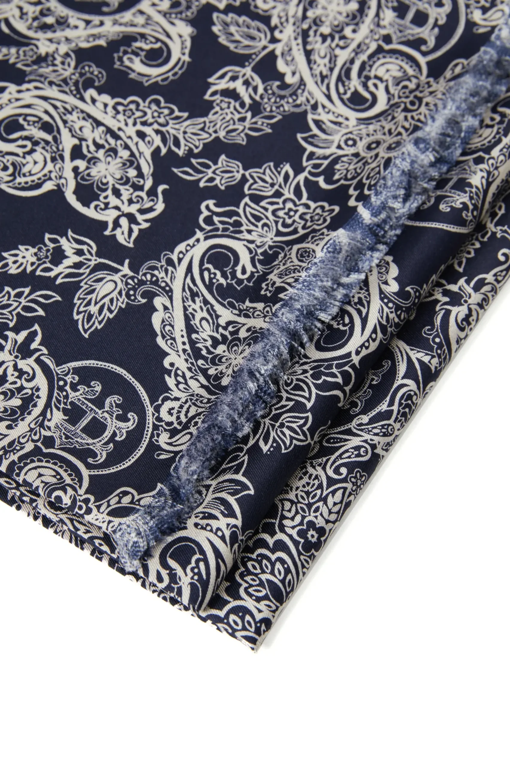 Holland Cooper Men's Silk Scarf Ink Navy Cream Paisley Online