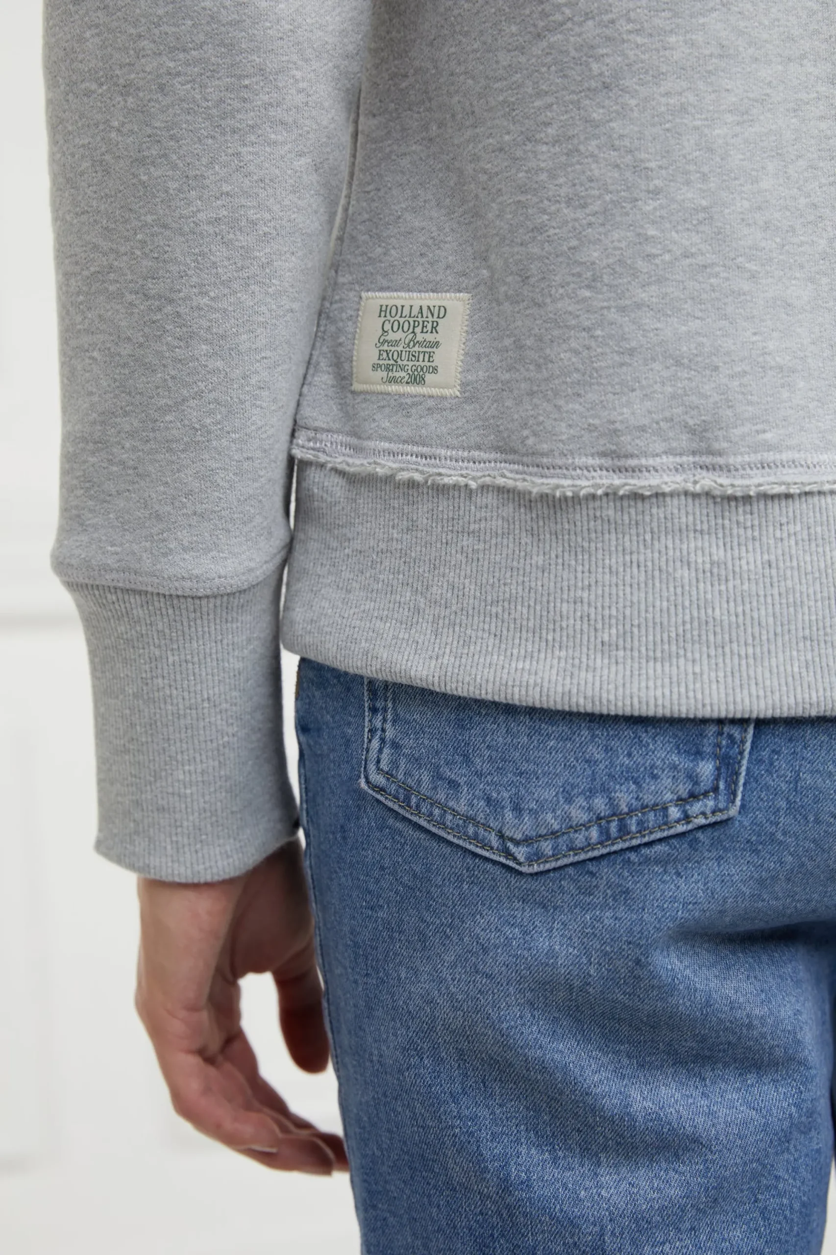Holland Cooper Monogram Crew Neck Sweat Grit Marl Sale