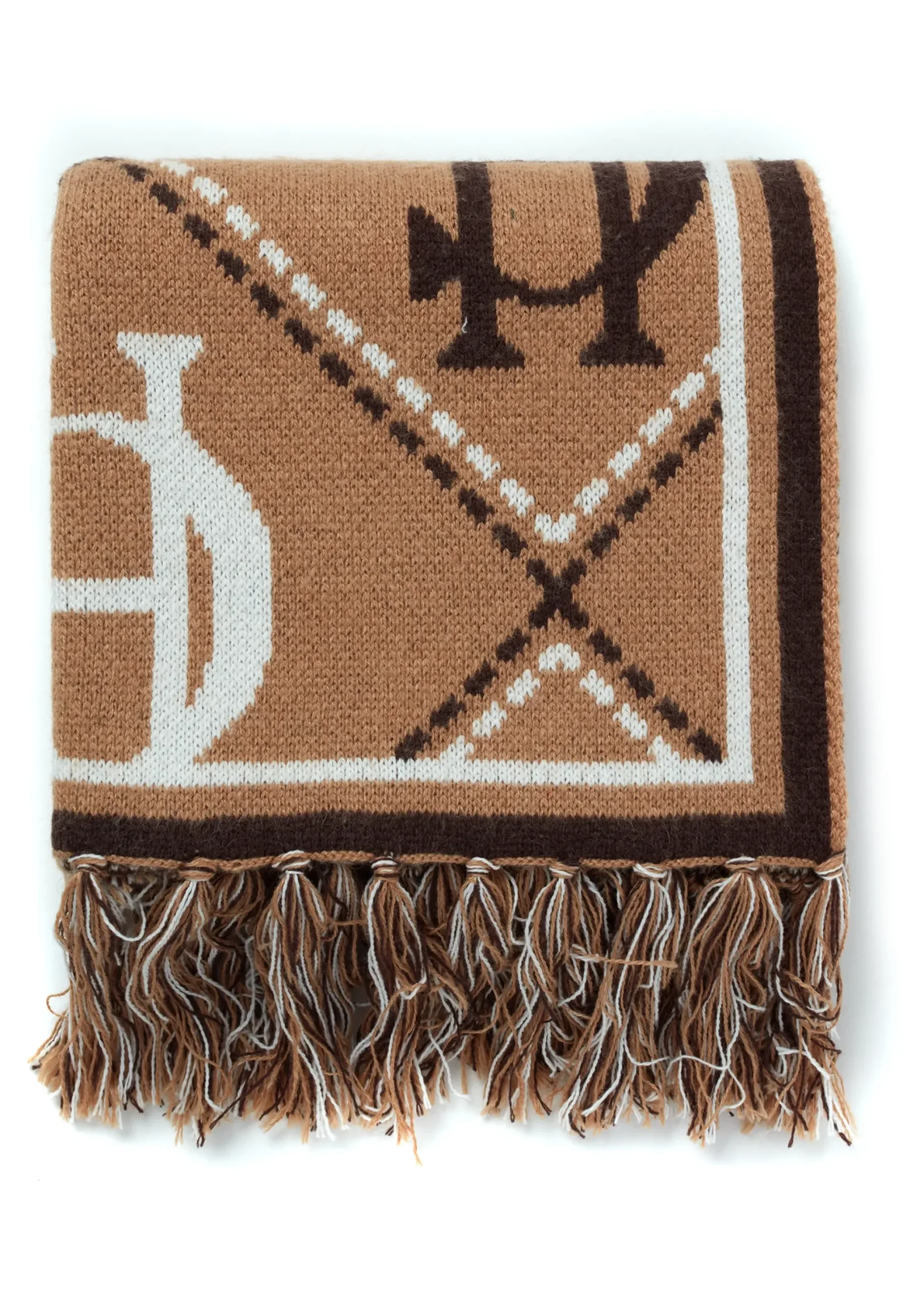Holland Cooper Monogram Scarf Camel Hot