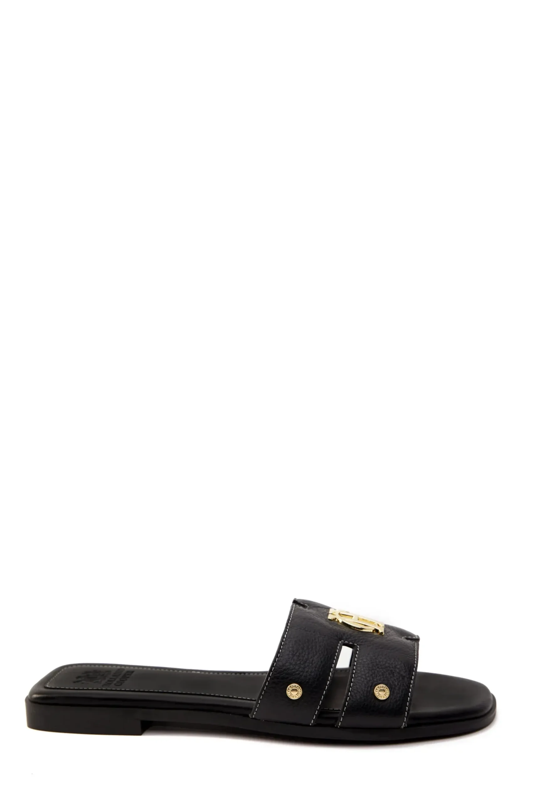 Holland Cooper Monogram Slides Black Leather Discount