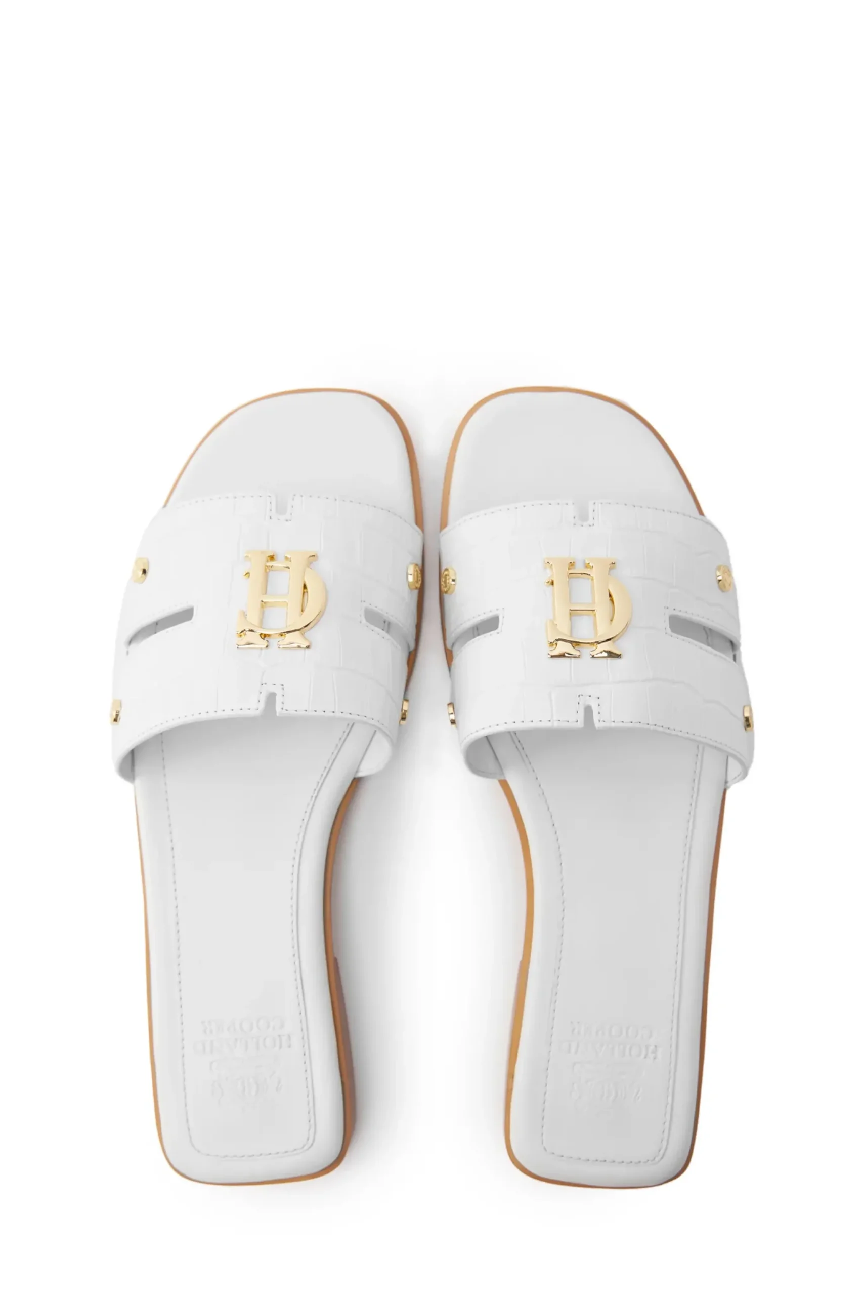 Holland Cooper Monogram Slides White Croc Sale