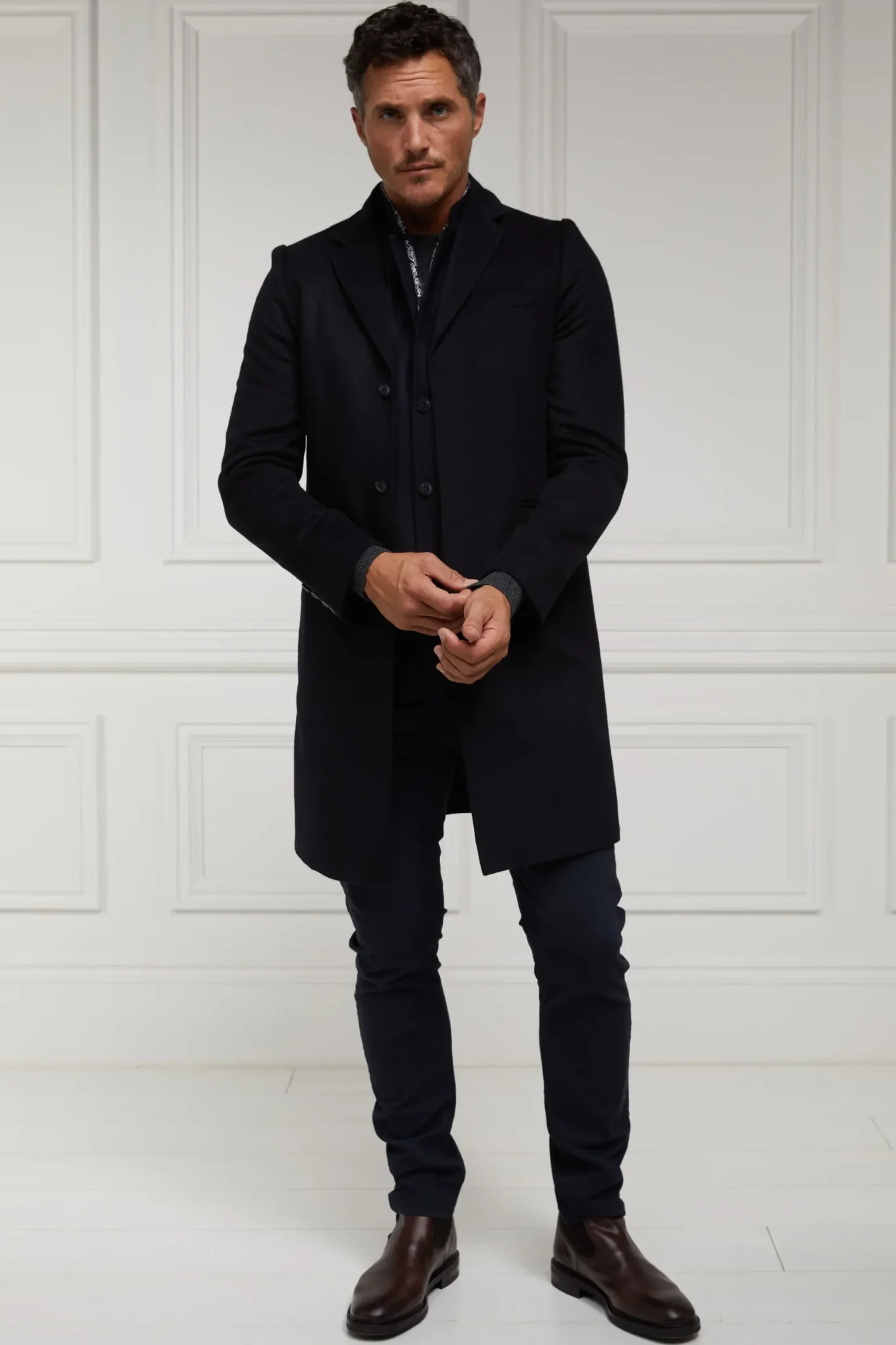 Holland Cooper Nehru Gilet Navy Loxley Clearance