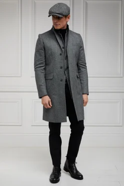 Holland Cooper Nehru Gilet Mono Herringbone Outlet