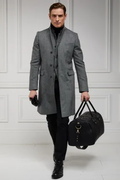 Holland Cooper Nehru Gilet Mono Herringbone Outlet