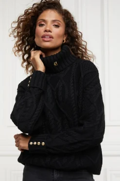 Holland Cooper Noveli Cable Knit Black Online