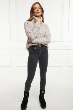 Holland Cooper Noveli Cable Knit Taupe Outlet
