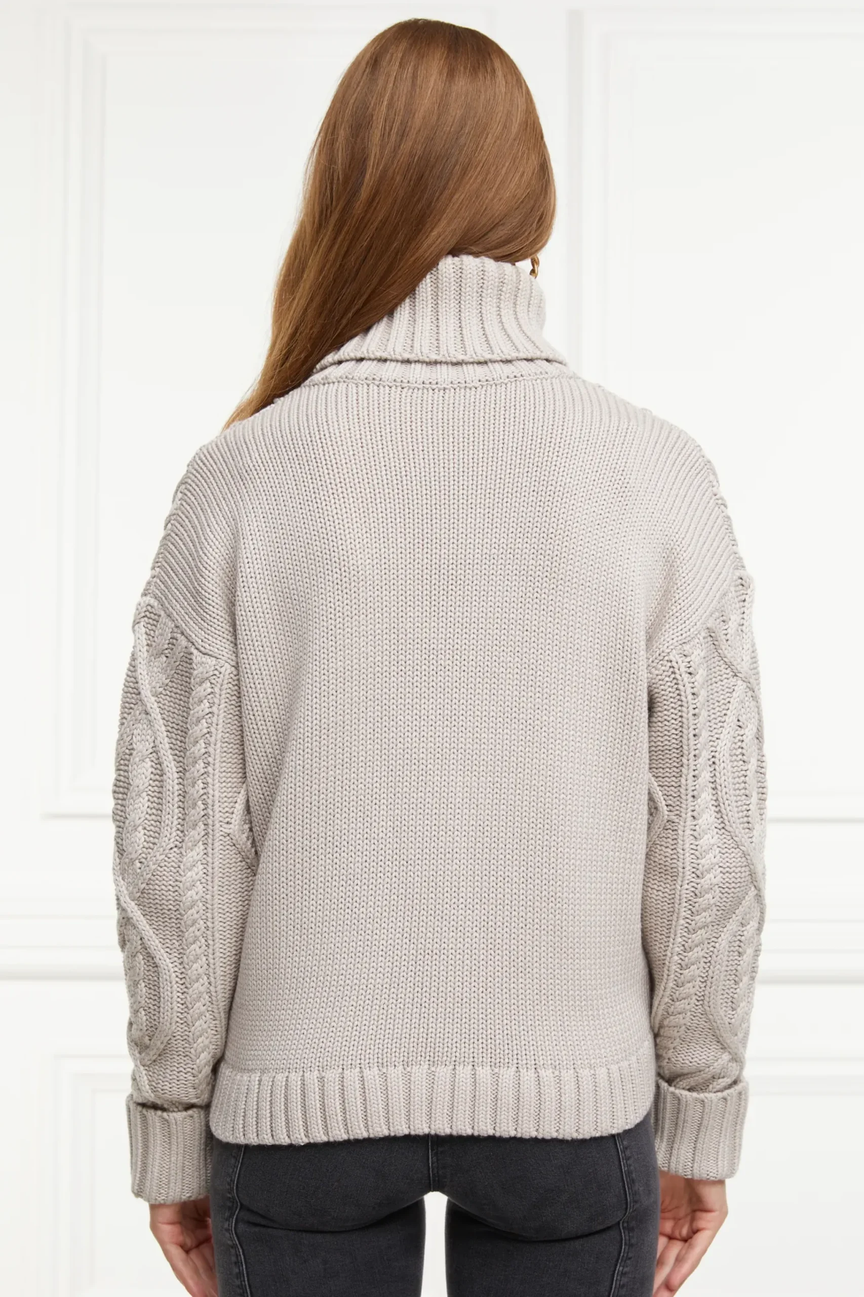 Holland Cooper Noveli Cable Knit Taupe Outlet