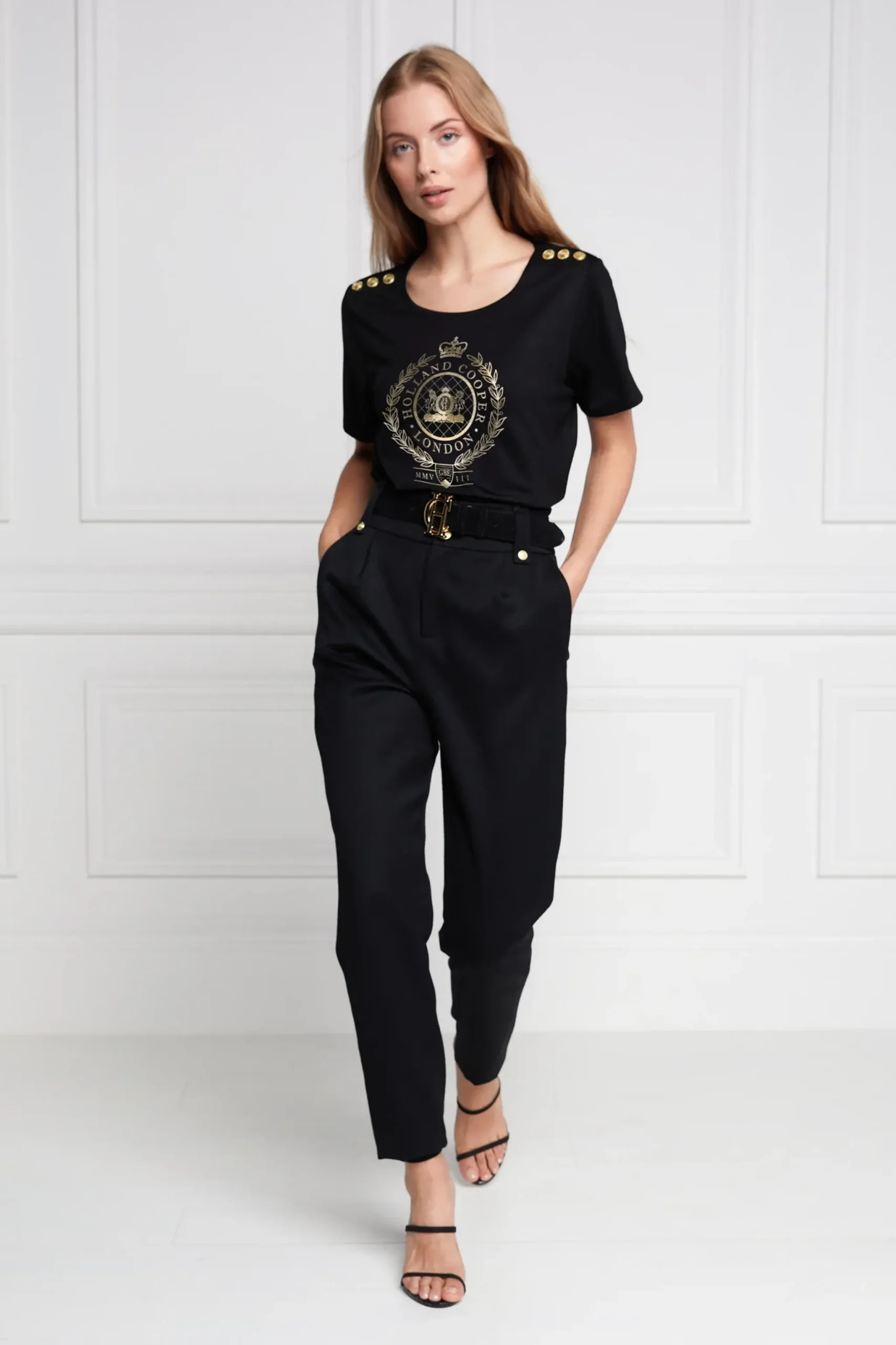 Holland Cooper Ornate Crest Tee Black Online