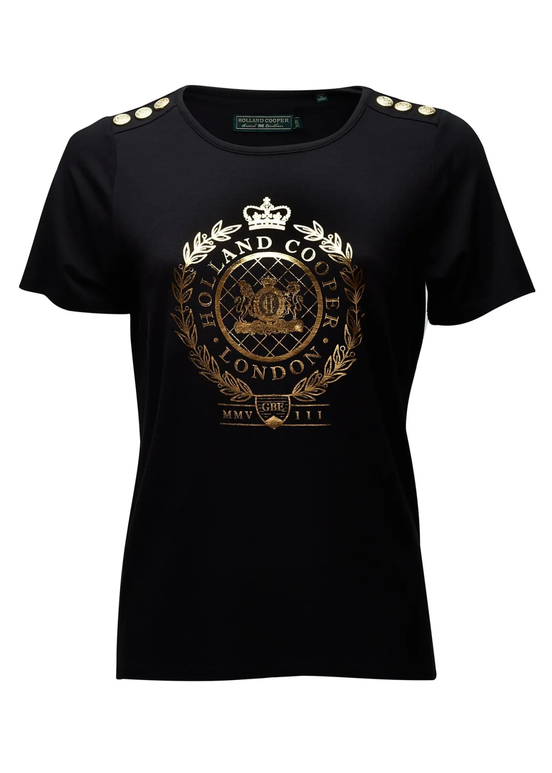 Holland Cooper Ornate Crest Tee Black Online