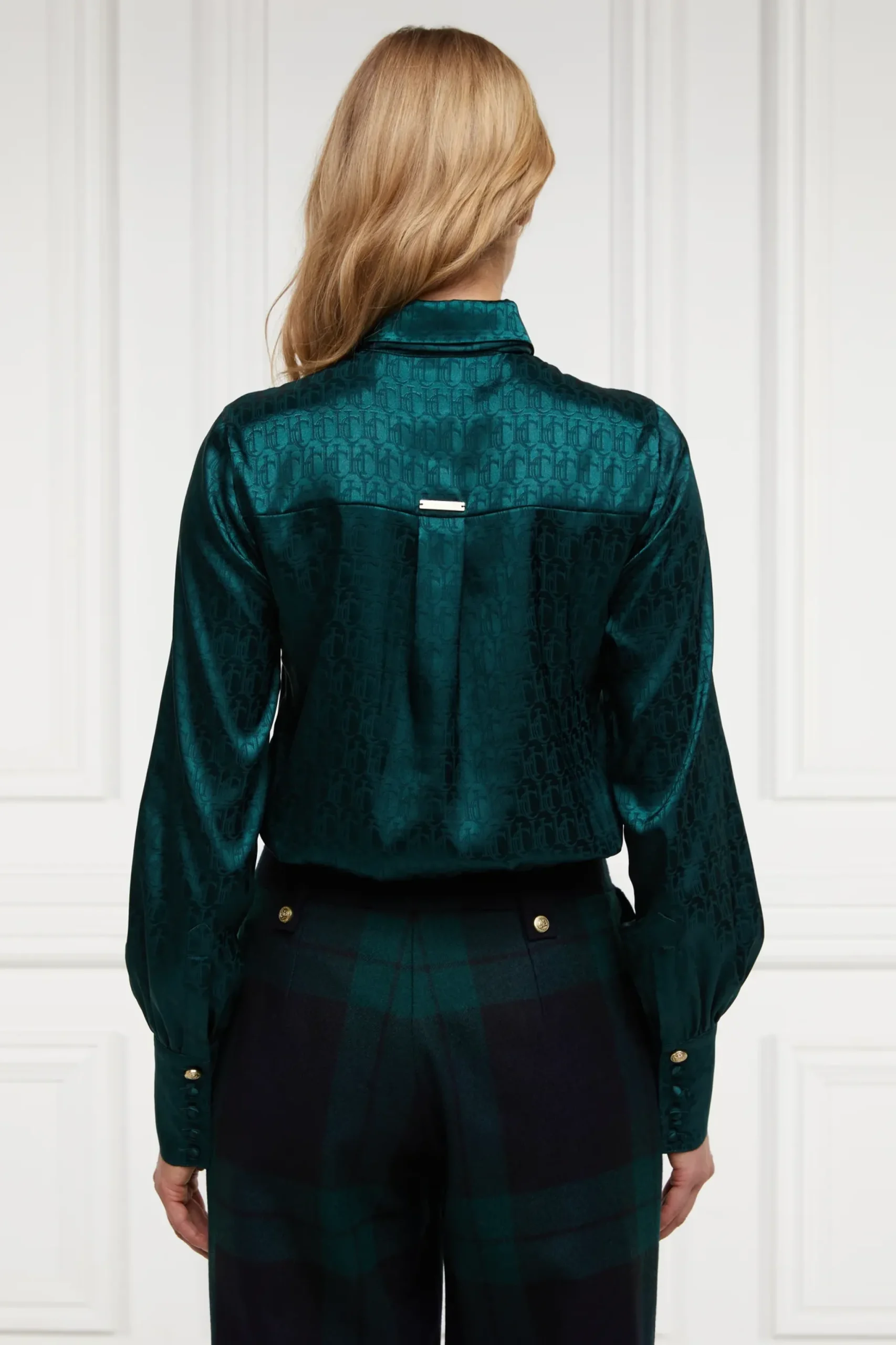 Holland Cooper Penny Jacquard Shirt Emerald