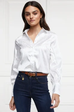 Holland Cooper Penny Jacquard Shirt White Hot