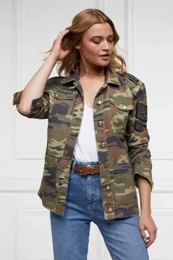 Holland Cooper Premium Artillery Jacket Washed Camo Hot