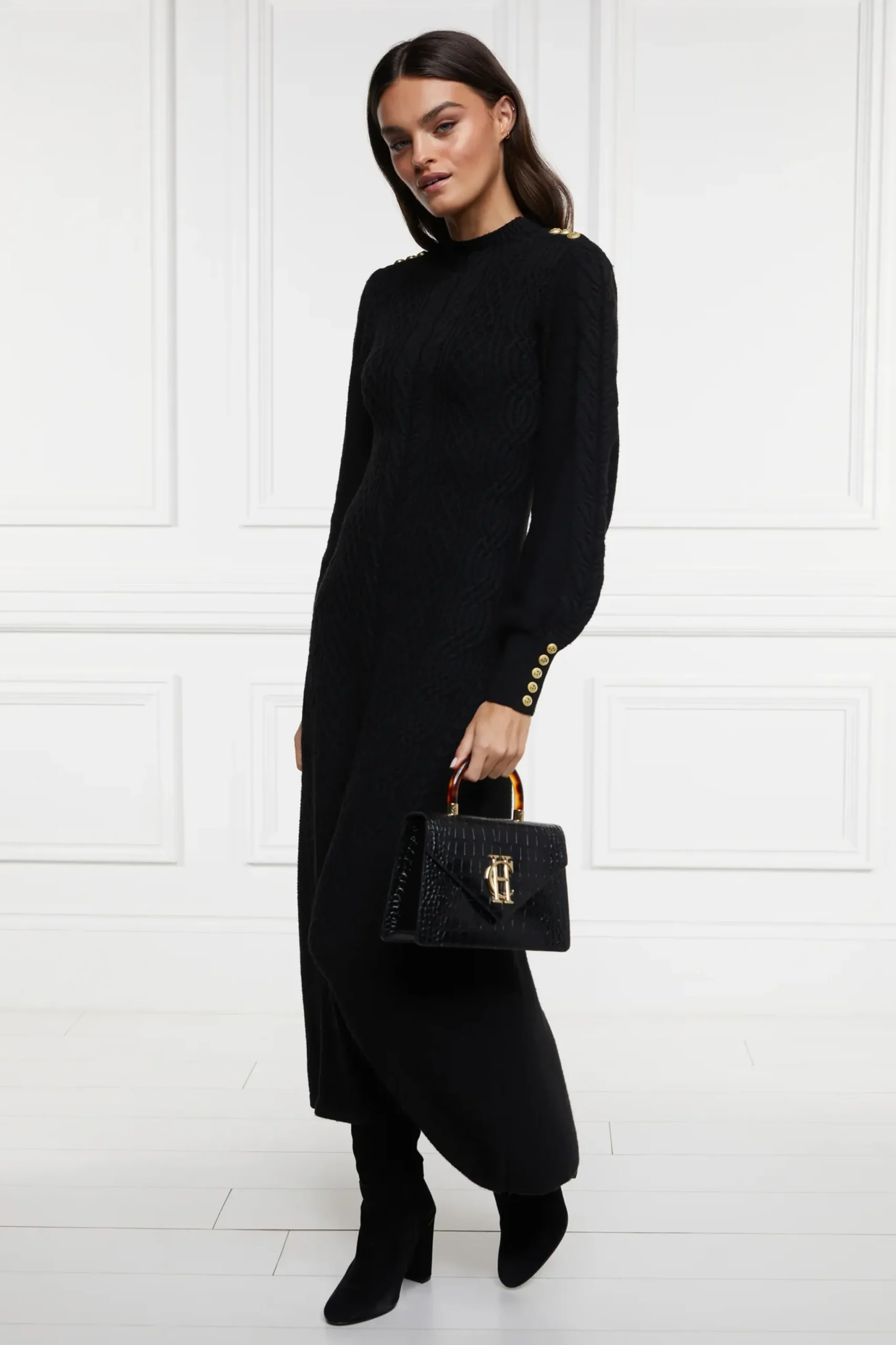 Holland Cooper Rachel Maxi Dress Black Outlet