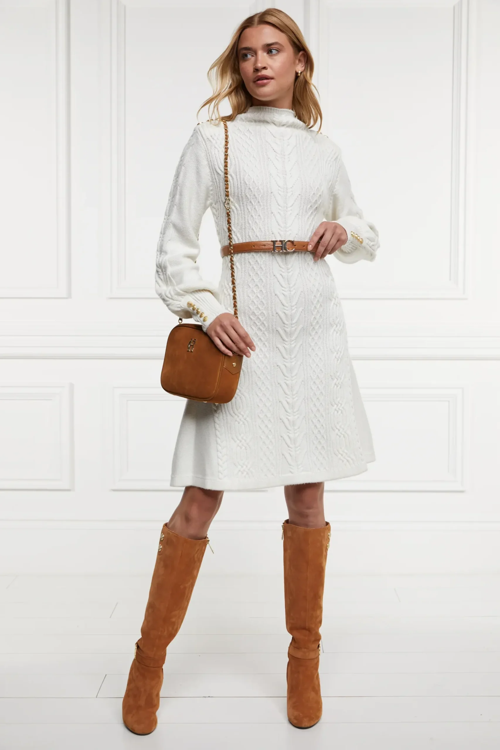 Holland Cooper Rachel Mini Dress Oyster Clearance