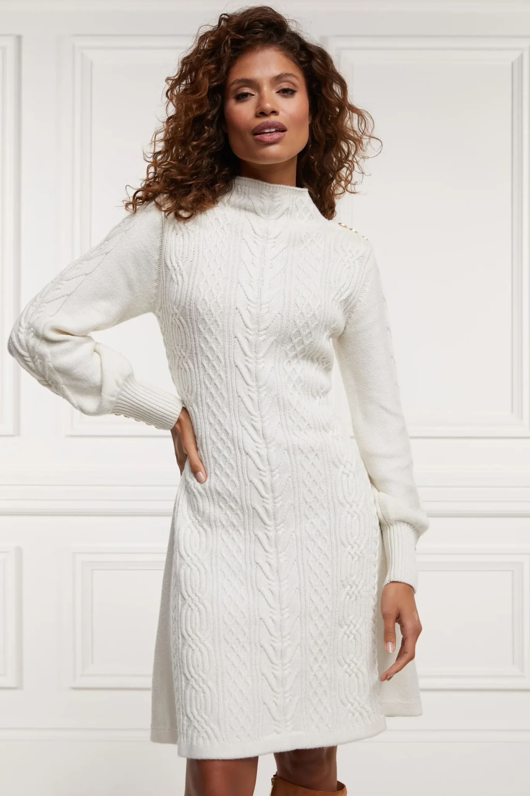 Holland Cooper Rachel Mini Dress Oyster Clearance