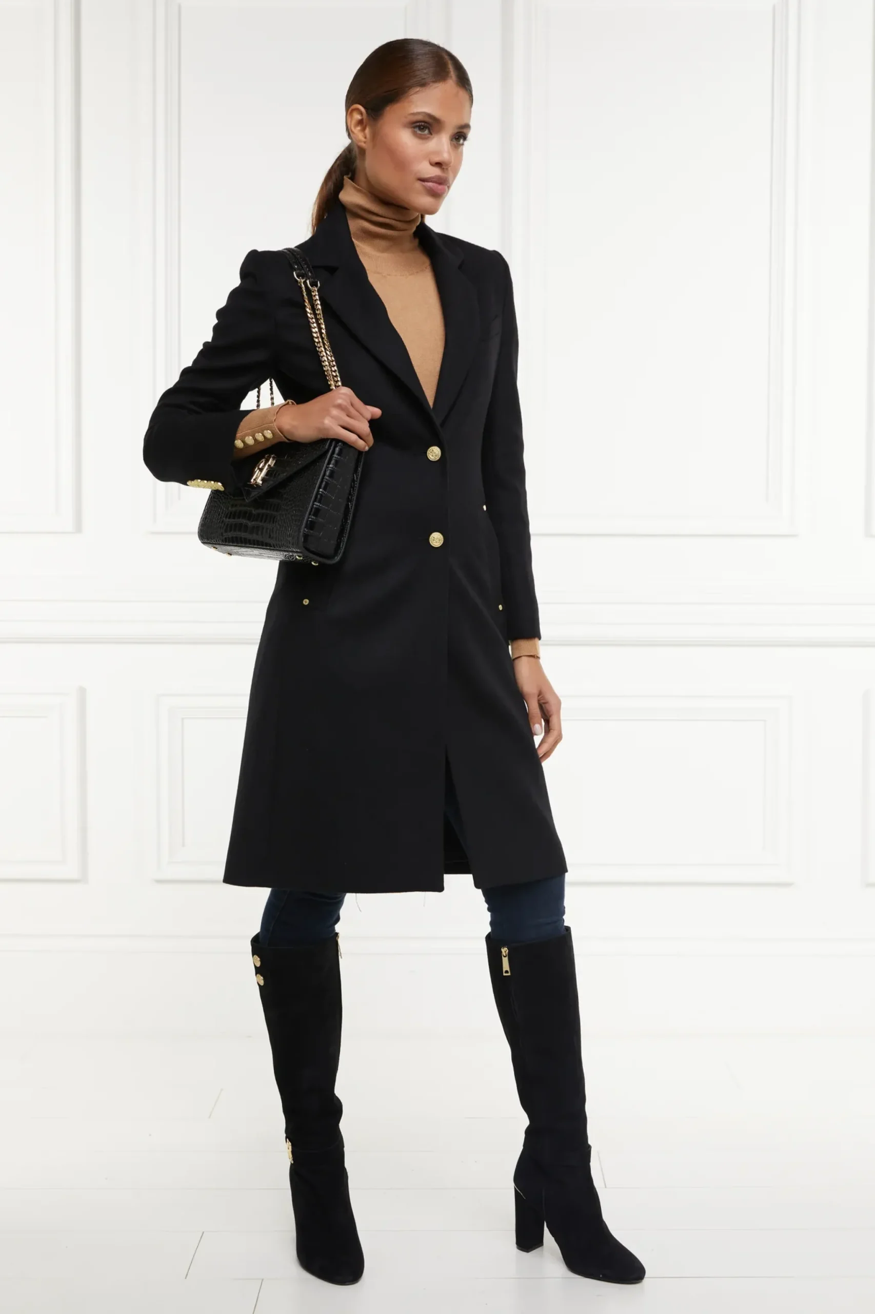 Holland Cooper Regency Coat Soft Black Online