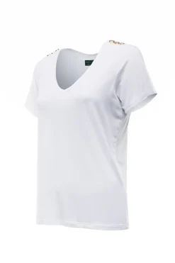 Holland Cooper Relax Fit V-Neck Tee White