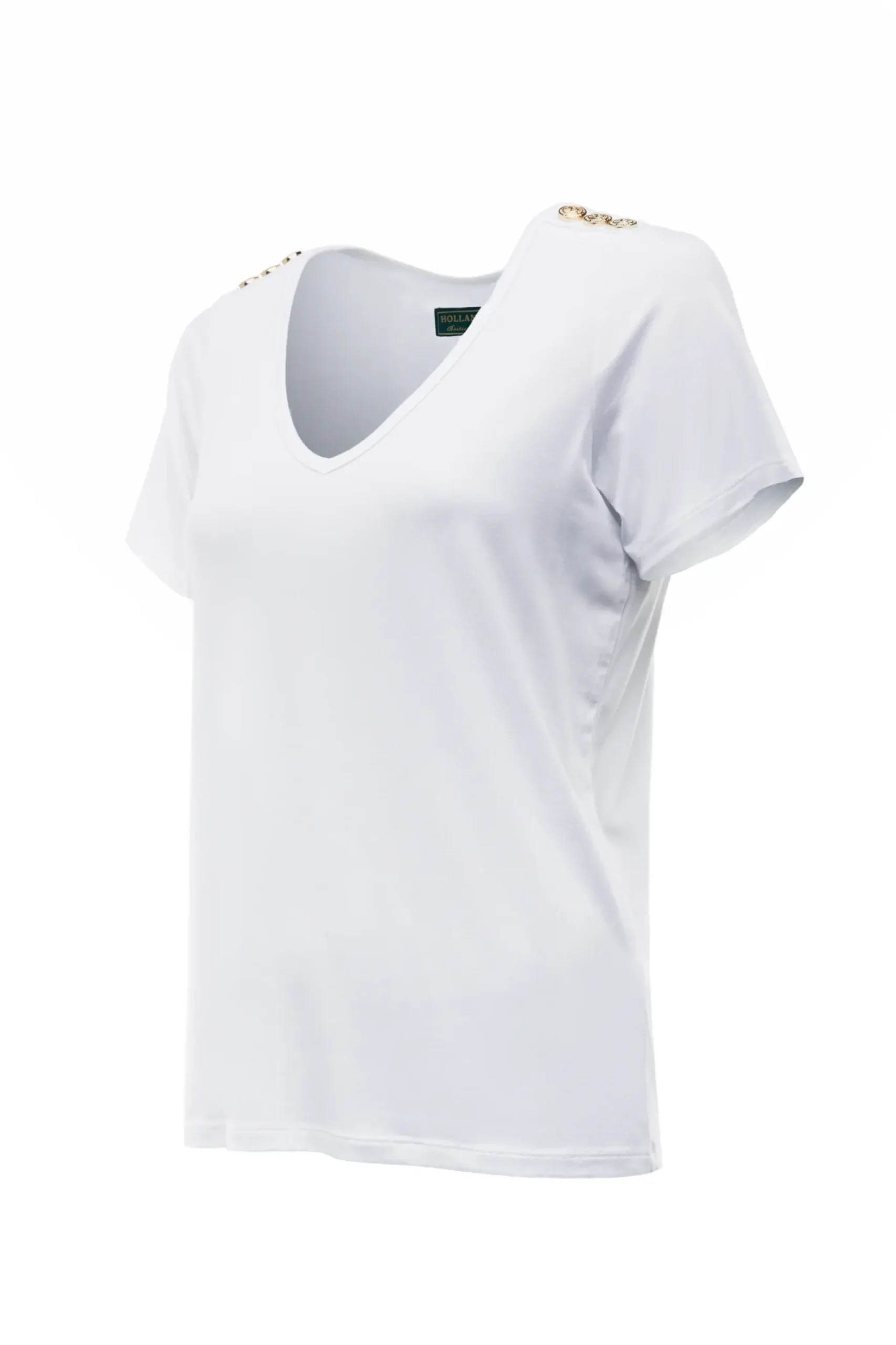 Holland Cooper Relax Fit V-Neck Tee White