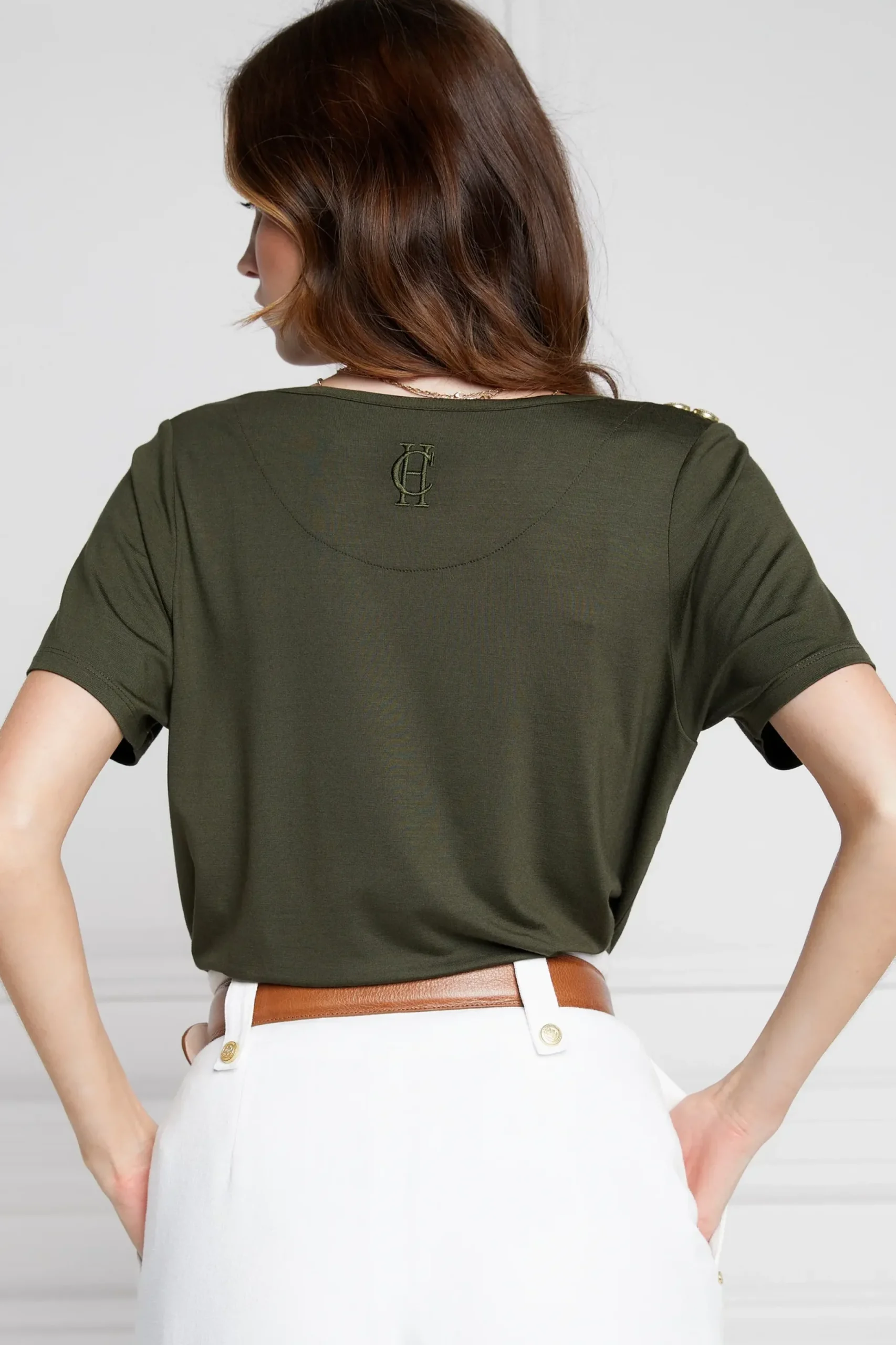 Holland Cooper Relax Fit V-Neck Tee Outlet