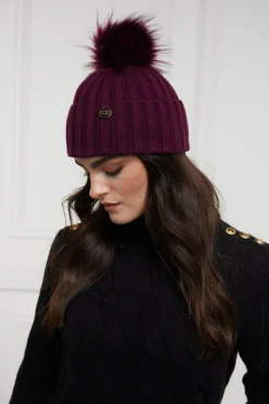Holland Cooper Rib Bobble Hat Mulberry Online