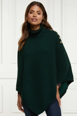 Holland Cooper Roll Neck Cape Deep Emerald Discount
