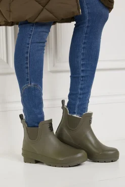 Holland Cooper Rubber Chelsea Boot Matte Green Gunmetal Online