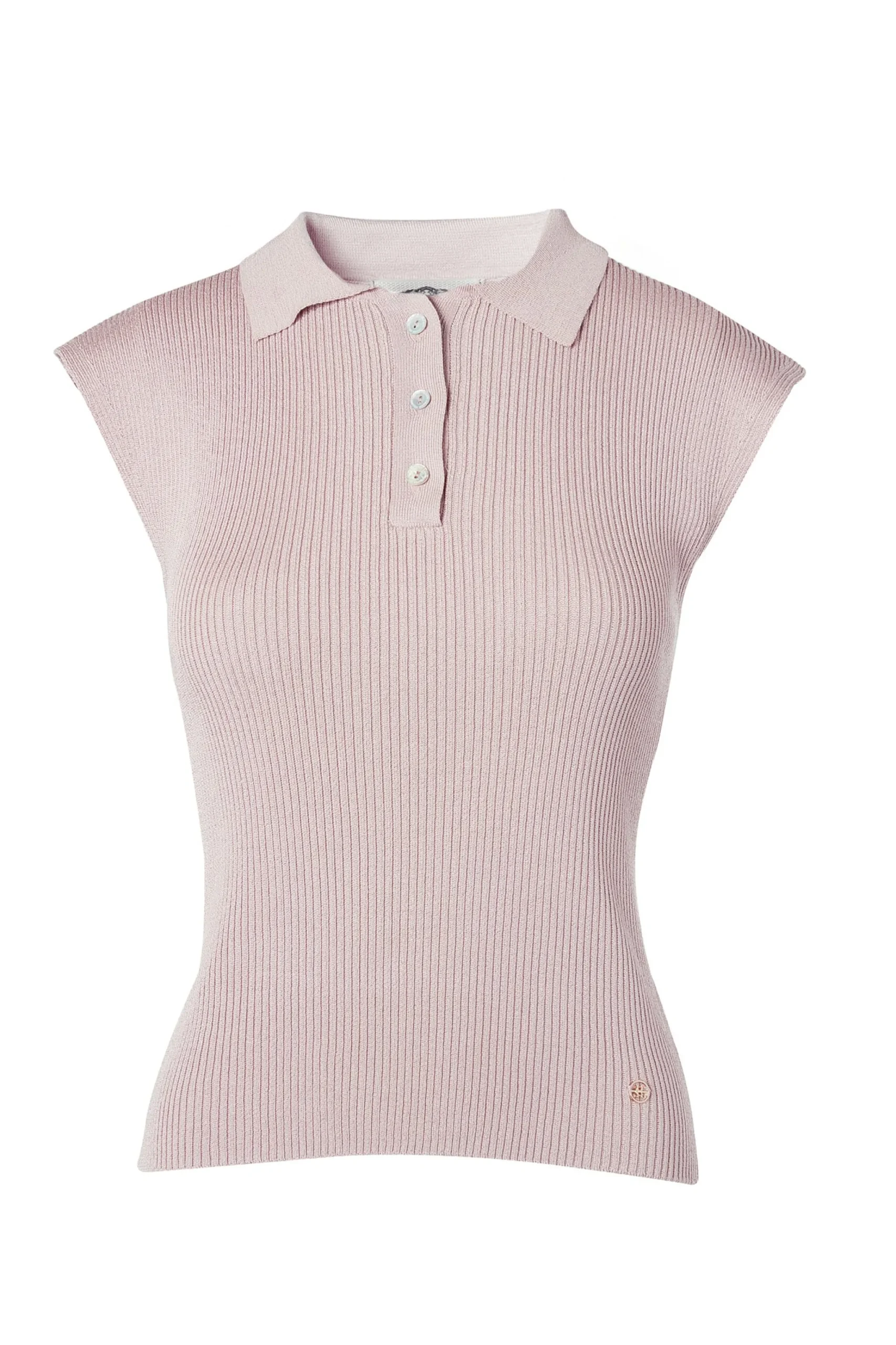Holland Cooper Scarlett Polo Knit Soft Pink New