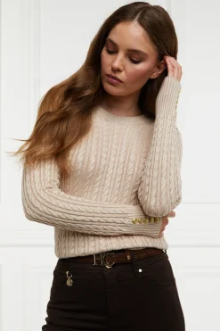 Holland Cooper Seattle Cable Crew Knit Oatmeal Discount