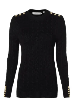 Holland Cooper Seattle Cable Crew Knit Black Best