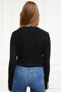 Holland Cooper Seattle Cable Crew Knit Black Best