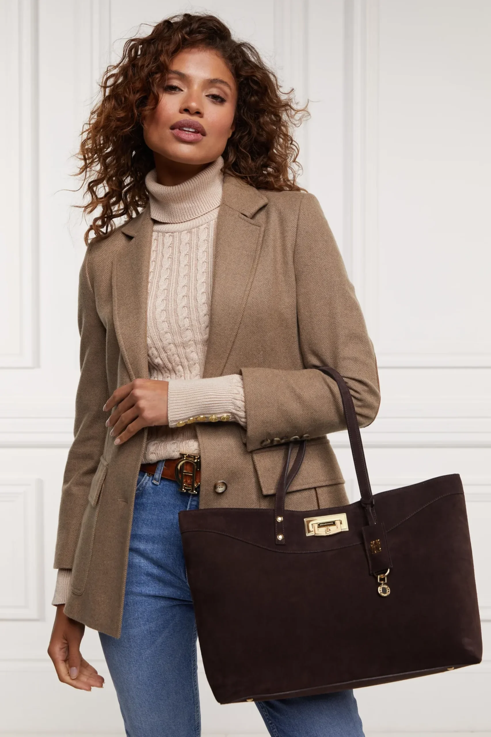 Holland Cooper Seattle Roll Neck Cable Knit Oatmeal Sale