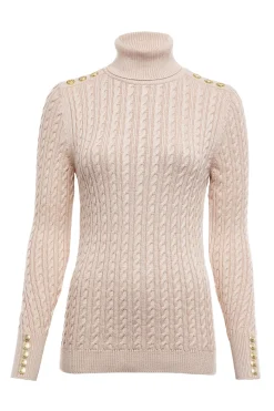 Holland Cooper Seattle Roll Neck Cable Knit Oatmeal Sale
